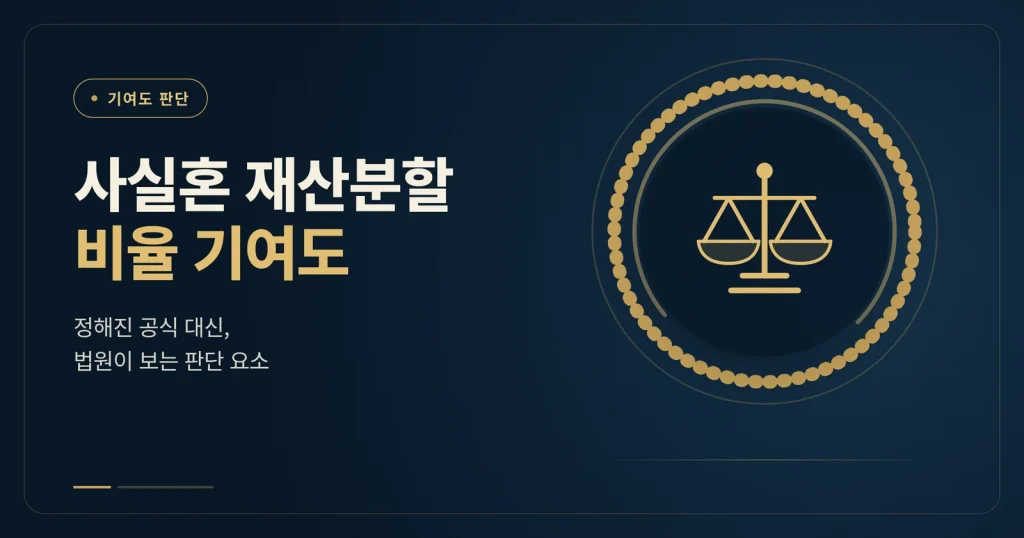 사실혼 재산분할 비율 기여도