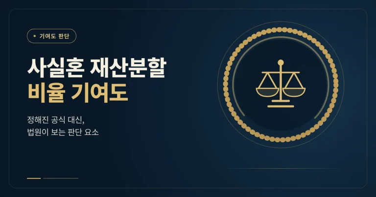 사실혼 재산분할 비율 기여도