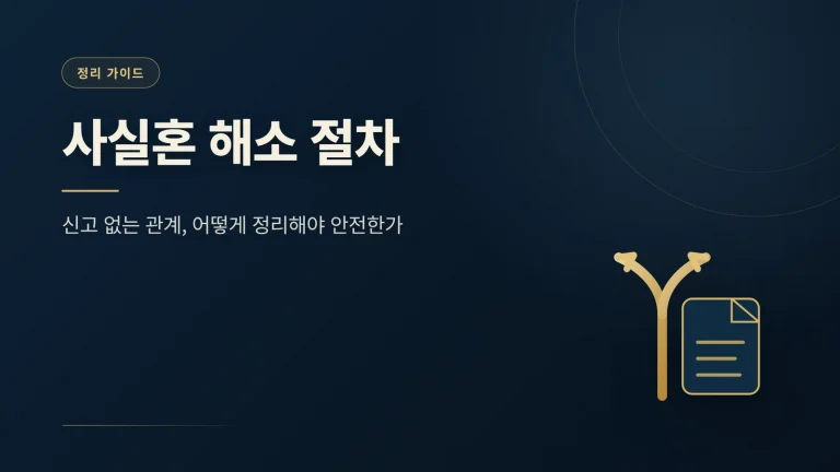 사실혼 해소 절차
